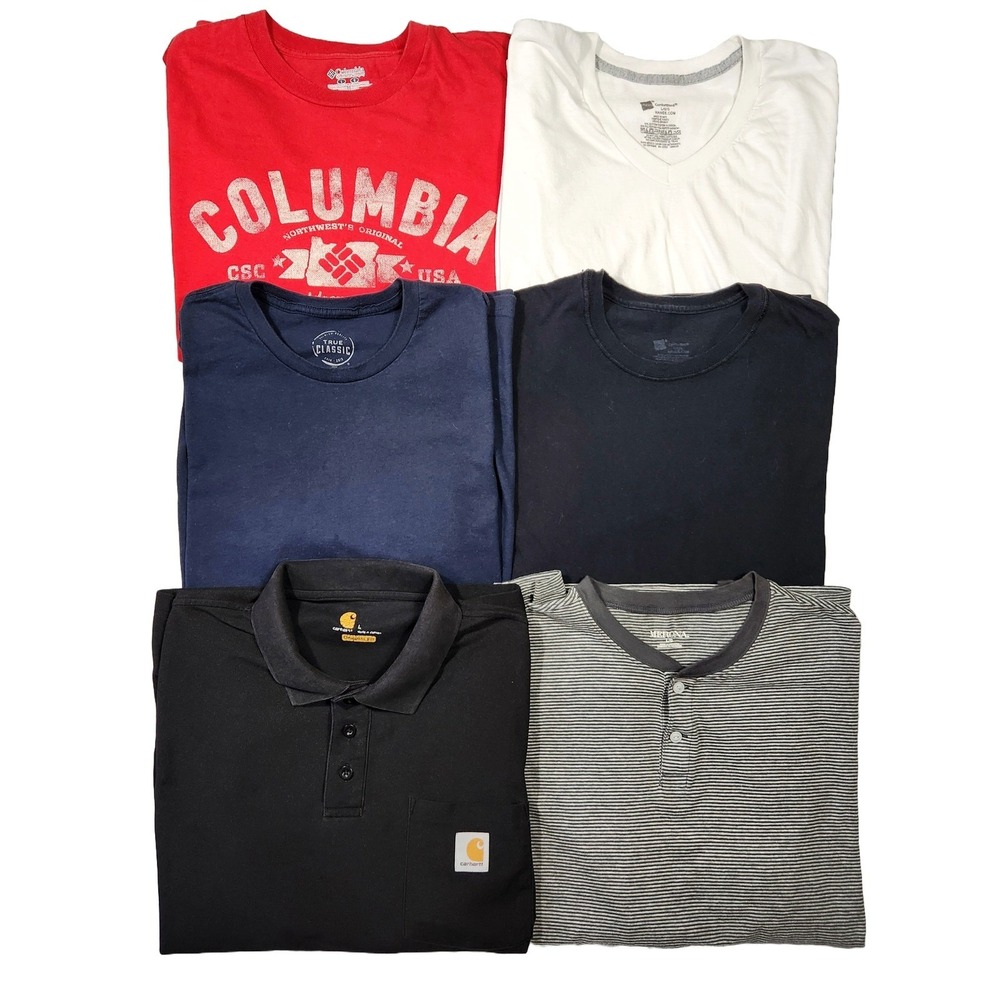 Columbia Carhartt Hanes Merona Shirts Lot Bundle Casual Everyday Workwear Basic‎